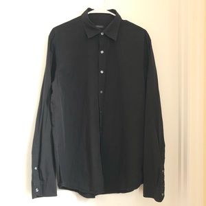 DKNY Black Button Down Long Sleeved Shirt